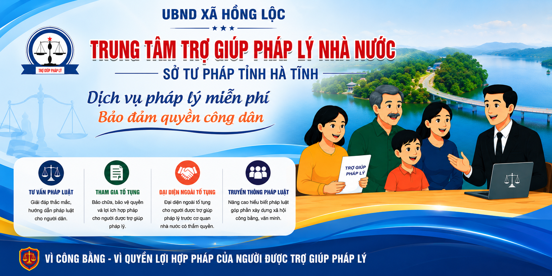 Người dân cần hỗ trợ pháp lý? Hãy liên hệ Trung tâm Trợ giúp pháp lý Nhà nước tỉnh Hà Tĩnh (SĐT: 0911.816.787 - Địa chỉ: Số 87, đường Nguyễn Công Trứ, phường Thành Sen, tỉnh Hà Tĩnh)