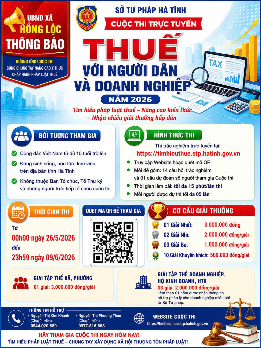 Thể lệ cuộc thi trực tuyến" Thuế với người dân và doanh nghiệp"