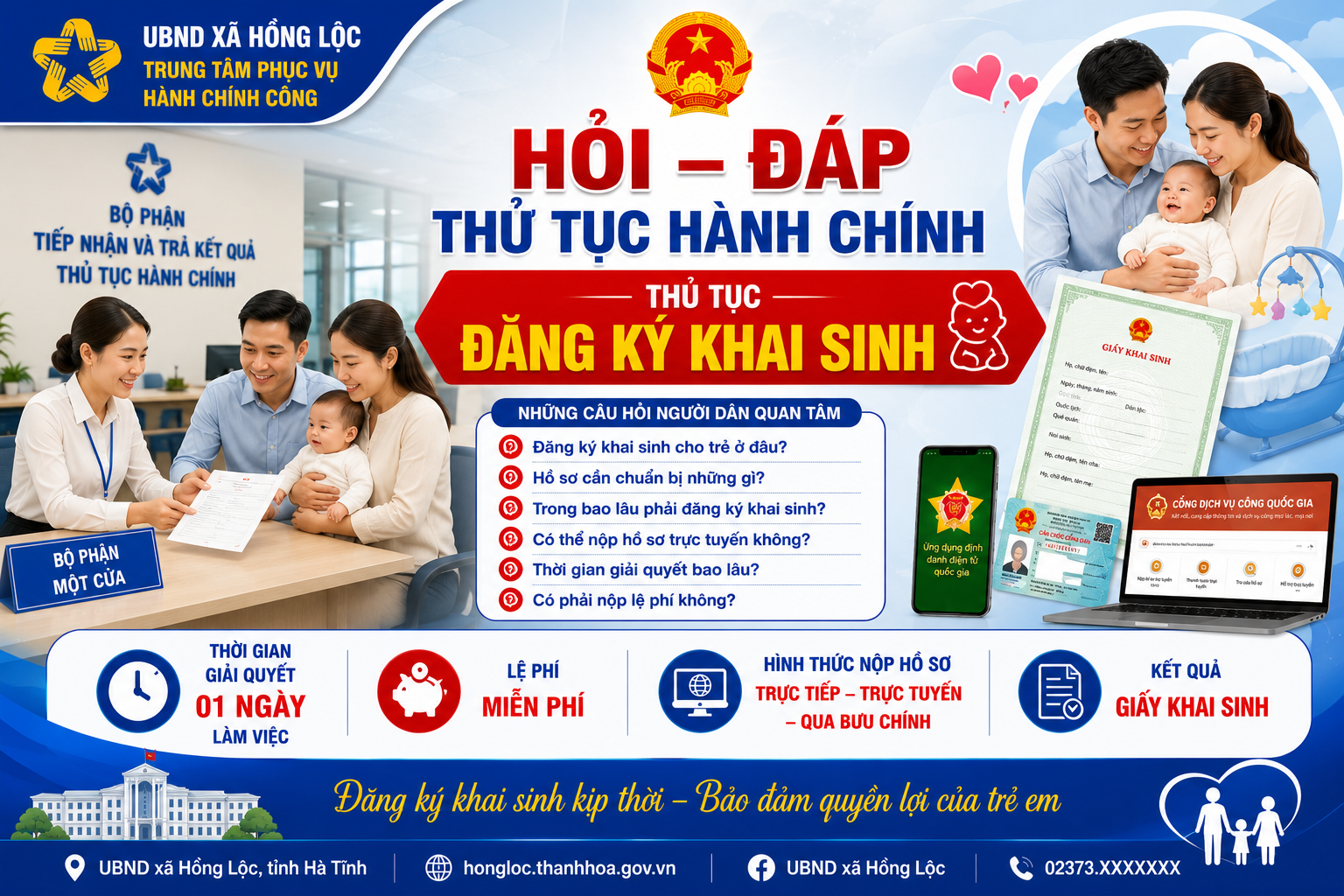 Hỏi - Đáp TTHC: Thủ tục đăng ký khai sinh