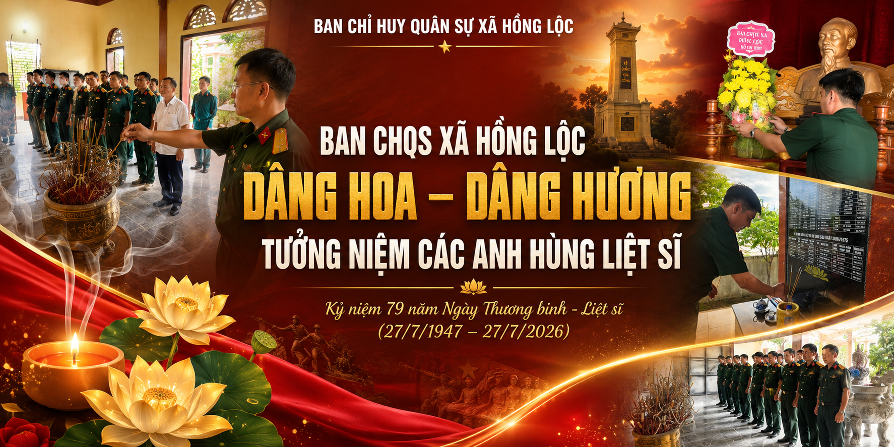 BAN CHQS XÃ HỒNG LỘC TRI ÂN CÁC ANH HÙNG LIỆT SĨ NHÂN NGÀY 27/7