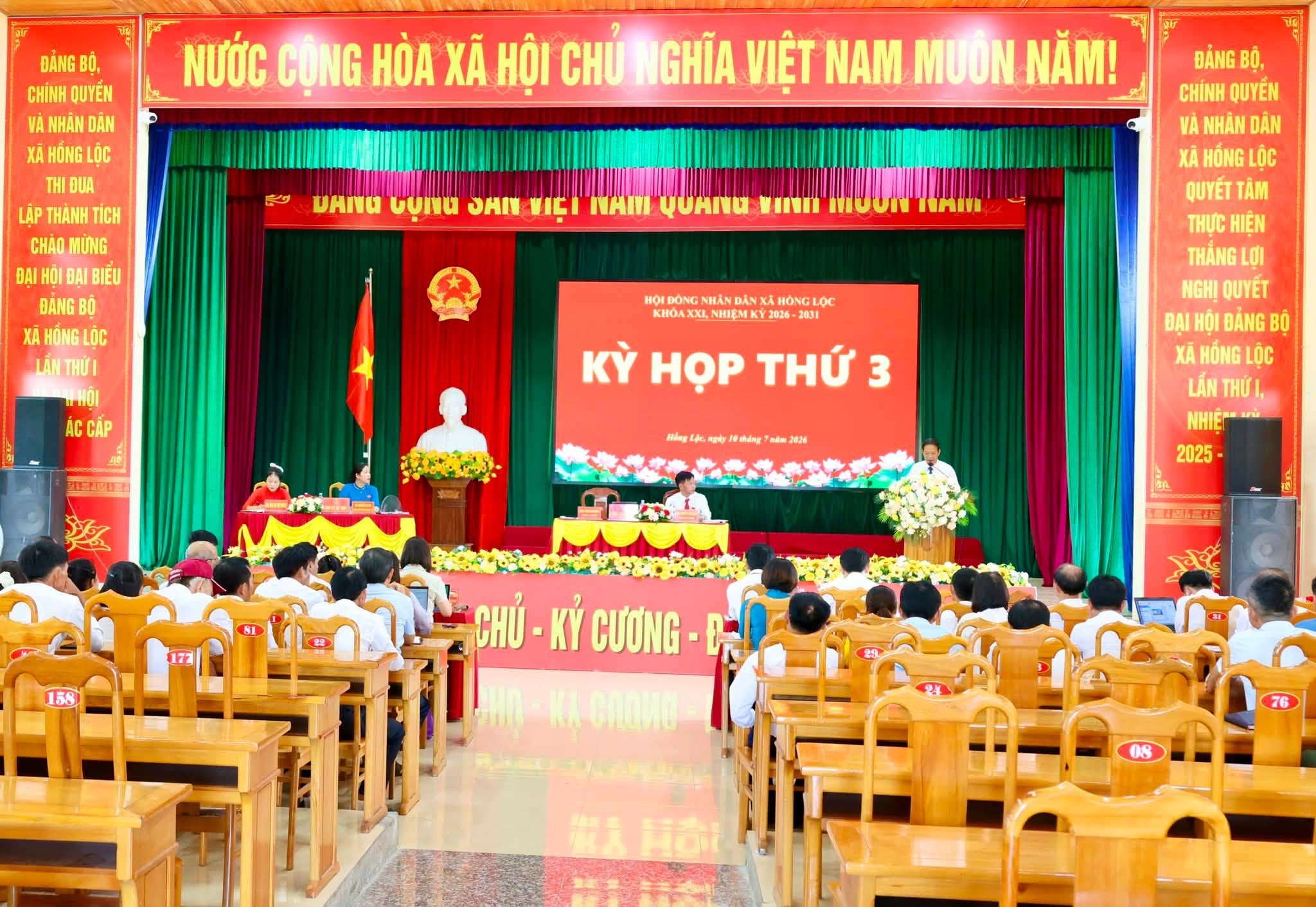 HĐND XÃ HỒNG LỘC KHÓA XXI, NHIỆM KỲ 2026 – 2031 TIẾP TỤC PHIÊN BẾ MẠC KỲ HỌP THỨ BA.