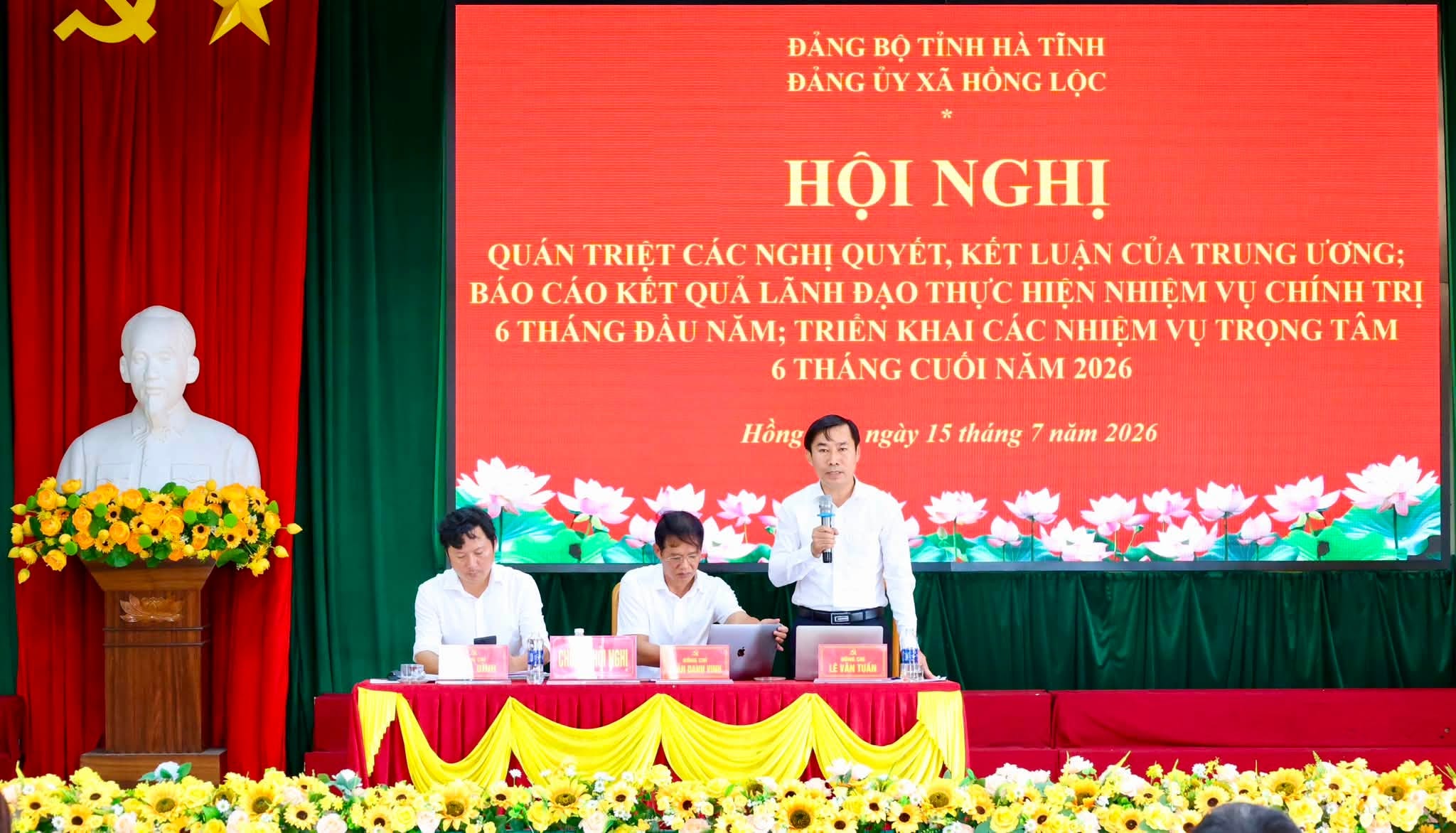 ĐẢNG BỘ XÃ HỒNG LỘC HỘI NGHỊ QUÁN TRIỆT CÁC NGHỊ QUYẾT, KẾT LUẬN CỦA TW, BÁO CÁO KẾT QUẢ SƠ KẾT THỰC HIỆN NHIỆM VỤ CHÍNH TRỊ 6 THÁNG ĐẦU NĂM, TRIỂN KHAI NHIỆM VỤ TRỌNG TÂM 6 THÁNG CUỐI NĂM 2026.