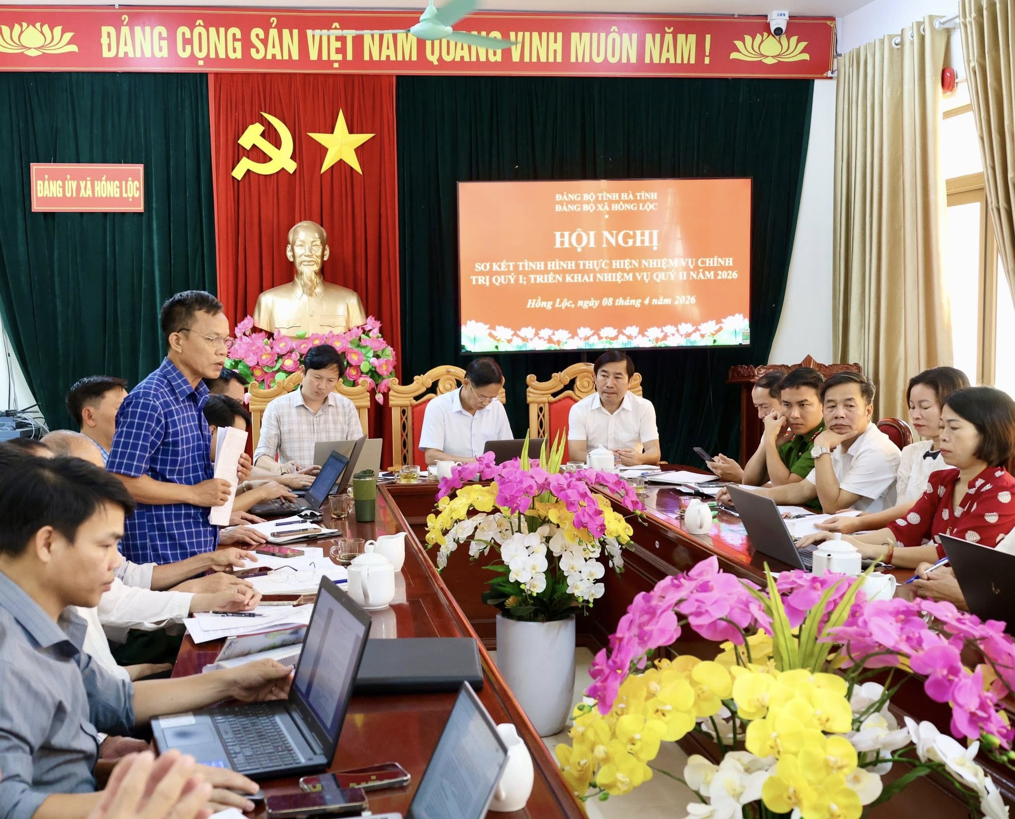 XÃ HỒNG LỘC HỘI NGHỊ SƠ KẾT CÔNG TÁC QUÝ I, TRIỂN KHAI NHIỆM VỤ QUÝ II NĂM 2026