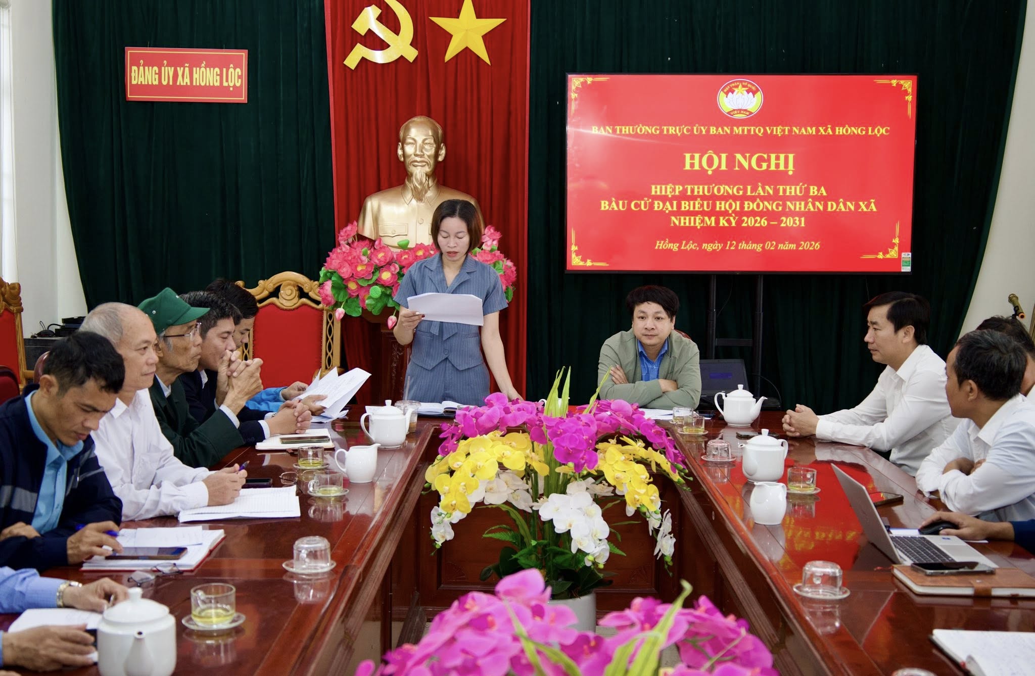 HỘI NGHỊ HIỆP THƯƠNG LẦN THỨ BA LỰA CHỌN, LẬP DANH SÁCH NHỮNG NGƯỜI ĐỦ TIÊU CHUẨN ỨNG CỬ ĐẠI BIỂU HĐND XÃ NHIỆM KỲ 2026–2031