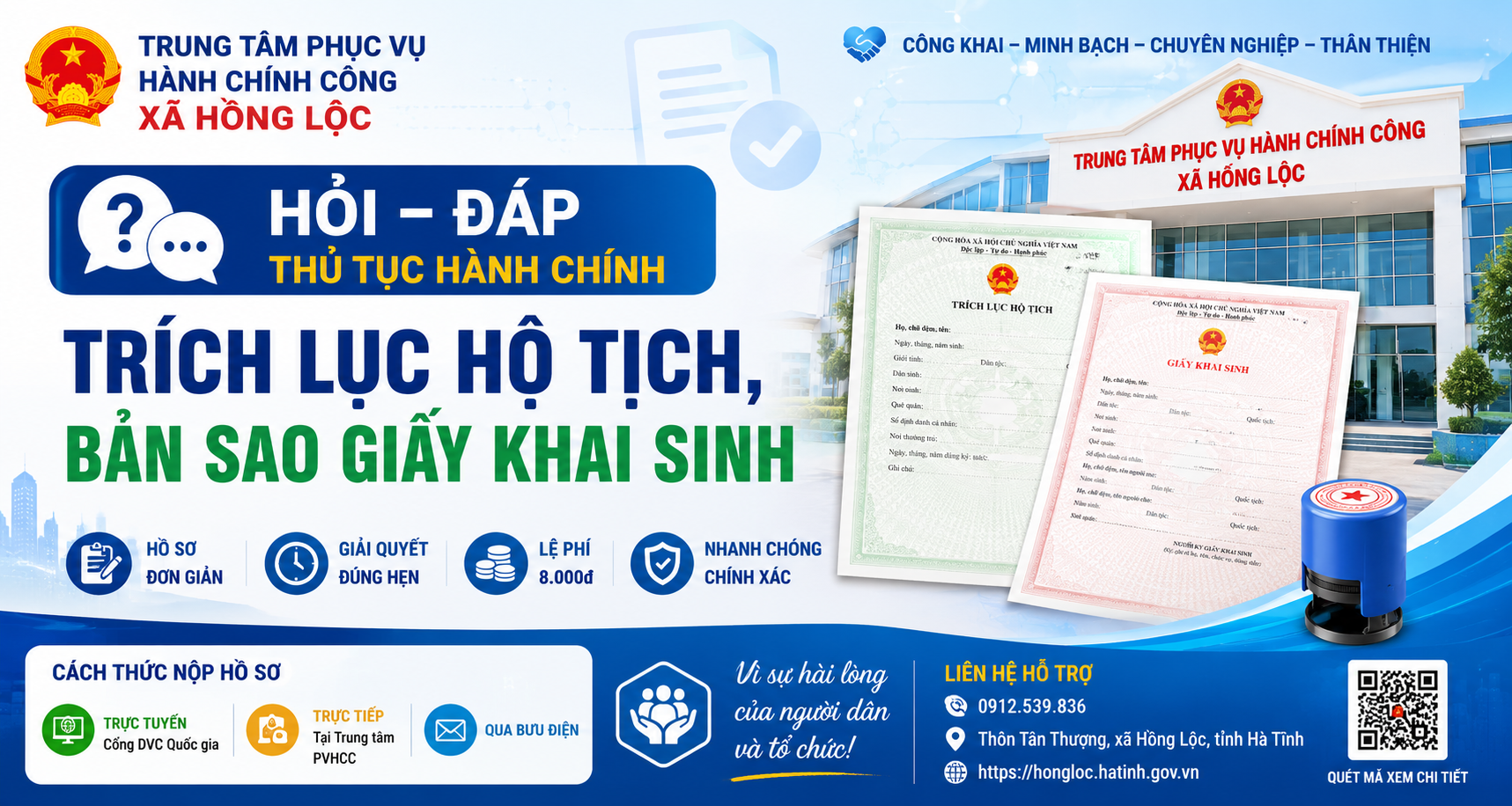 Hỏi - Đáp TTHC: Cấp bản sao Trích lục hộ tịch, bản sao Giấy khai sinh