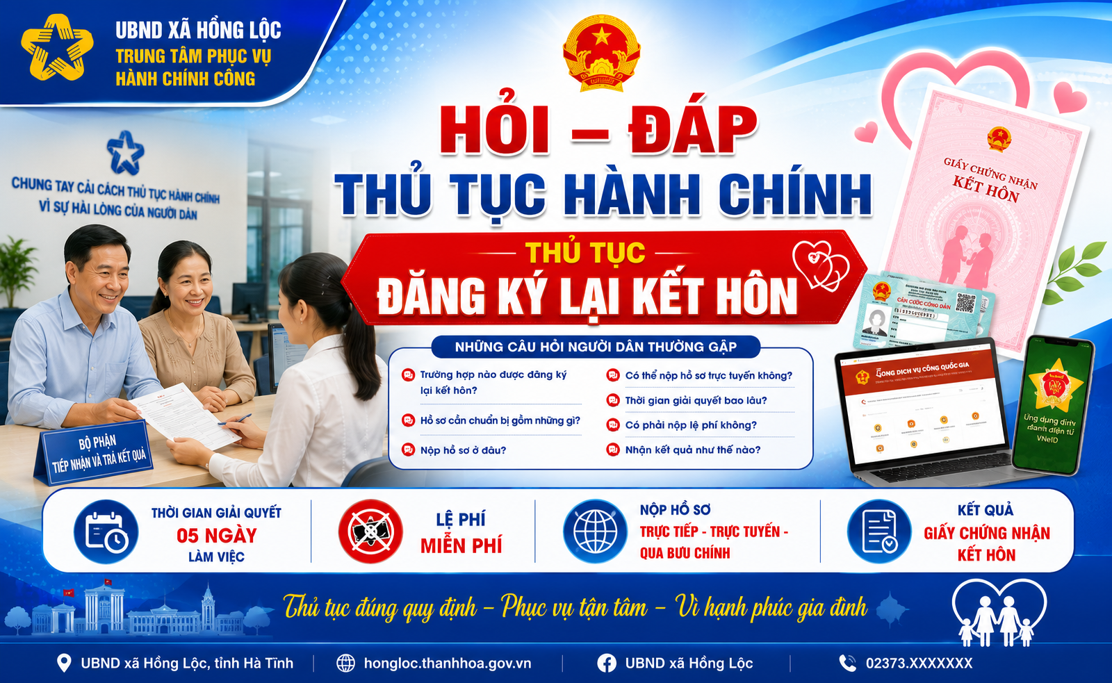 Hỏi - Đáp TTHC: Thủ tục đăng ký lại kết hôn