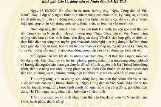 Tuyên tuyền hưởng ứng “Ngày Công dân số Việt Nam” 15/10/2026 