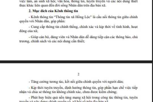 Thông báo Về việc giới thiệu Kênh thông tin, tuyên truyền chính thức  của UBND xã Hồng Lộc trên nền tảng mạng xã hội Facebook